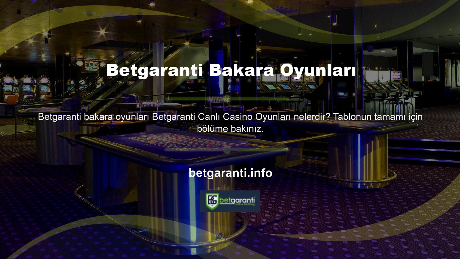 Betgaranti casino oyunları arasında Black Jack oyunları, bakara oyunları, rulet oyunları, poker oyunları ve rüya yakalayıcı oyunları bulunmaktadır