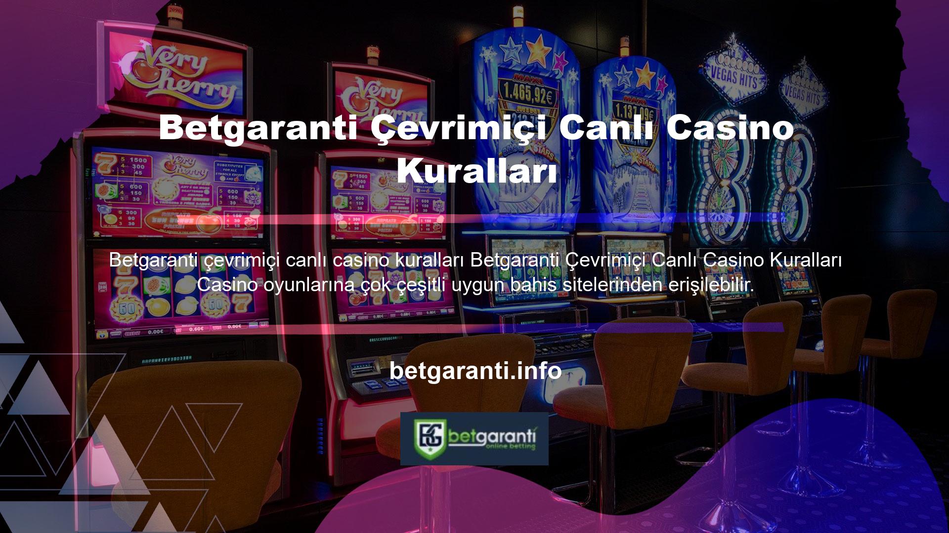 Casino ve canlı oyunlarda oyun düzenlemeleri oluşturmak ve oyun kulübü hizmetleri sunmak, belirli oyun sözleşmesi şartlarının bir parçasıdır